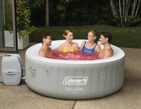 Coleman Tahiti EnergySense AirJet Inflatable Hot Tub Spa Gray