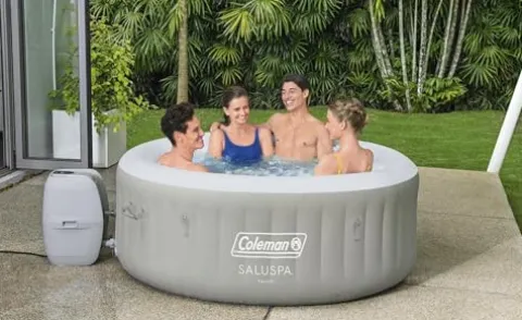 Coleman Tahiti EnergySense AirJet Inflatable Hot Tub Spa Gray