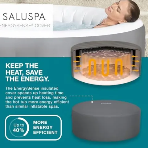 Coleman Tahiti EnergySense AirJet Inflatable Hot Tub Spa Gray