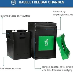 Commercial Zone Products Avante™ Series Black Compost Container 55-Gallon Square