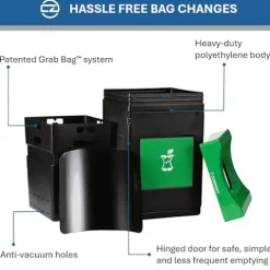 Commercial Zone Products Avante™ Series 55-Gallon Black Compost Container