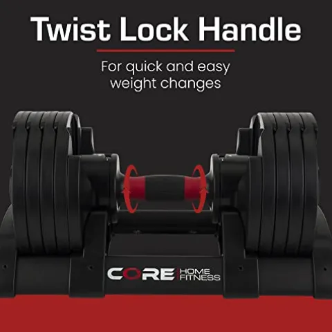 CORE FITNESS Adjustable Dumbbell Weight Set Black
