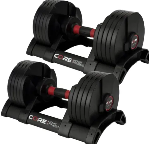CORE FITNESS Adjustable Dumbbell Weight Set Black