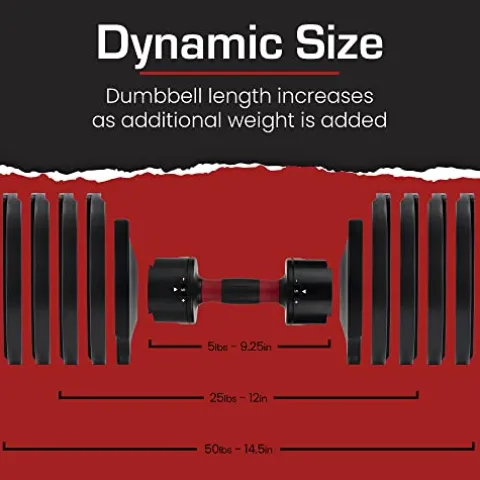 CORE FITNESS Adjustable Dumbbell Weight Set Black