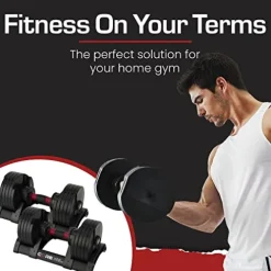 CORE FITNESS Adjustable Dumbbell Weight Set Black