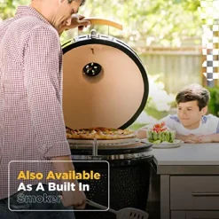 COYOTE OUTDOOR LIVING Coyote Asado Freestanding Ceramic Cooker Smoker and Grill Black