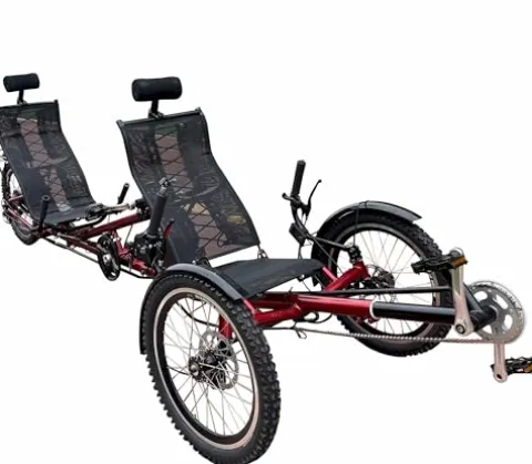 Cozytrikes Tandem Recumbent Trike for Couples Red