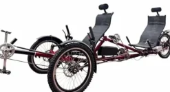 Cozytrikes Tandem Recumbent Trike for Couples Red