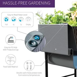 Crescent Garden Nest Indoor/Outdoor Raised Garden-Bed Planter Box 22-Inch x 44-Inch Olive