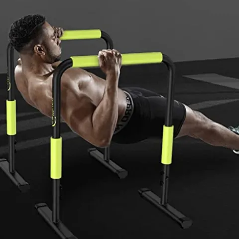CSDM.AI Portable Dip Station Fitness Parallel Bar Workout Pull Up Dip Stand