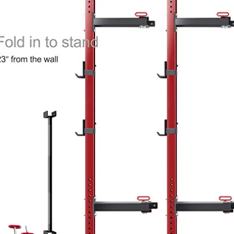 CUAUC Wall Mounted Folding Squat Rack Red