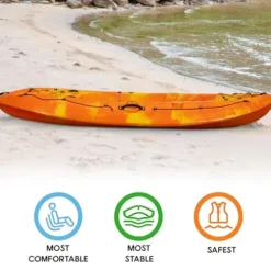 CuisinAid 9.4FT Sit-On-Top Fishing Kayak with Paddles Green Yellow