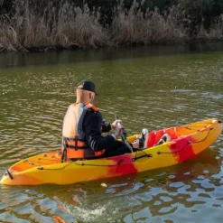 CuisinAid 9.4FT Sit-On-Top Fishing Kayak with Paddles Green Yellow