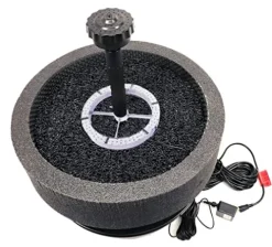 Custom Pro 6000 Floating Pond Fountain/Aerator with Multi Tier Nozzle, 108 LED Spotlight, 24-Inch Float, 100 Foot Power Cord White/Silver