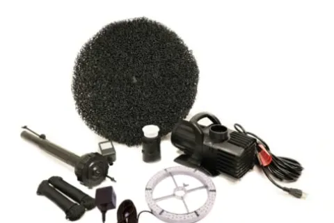 Custom Pro 3000 Floating Pond Aerator and Fountain with Multi Tier Nozzle and LED Light Ring Red, White, and Blue