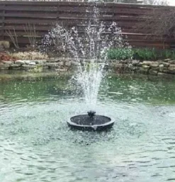 Custom Pro 3000 Floating Pond Aerator and Fountain with Multi Tier Nozzle and LED Light Ring Red, White, and Blue