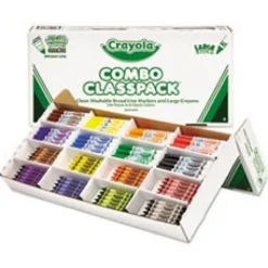 CYO Crayola Large Crayon & Washable Marker Classpack Combo 128 Crayons 128 Markers Assorted