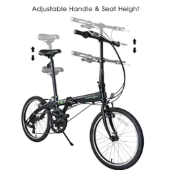 Dahon VYBE D7 Folding Bike Lightweight Aluminum Frame 7-Speed 20” Black