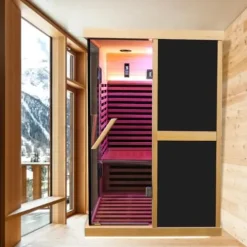 Daleyzay 2 Person Low EMF Infrared Hemlock Sauna Natural