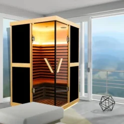 Daleyzay 2 Person Low EMF Infrared Hemlock Sauna Natural