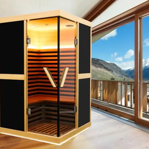 Daleyzay Double V-Shaped Far-Infrared Sauna Room Natural