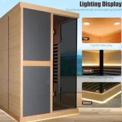 Daleyzay Double V-Shaped Far-Infrared Sauna Room Natural