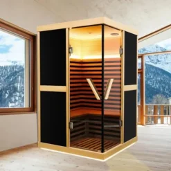 Daleyzay Double V-Shaped Far-Infrared Sauna Room Natural