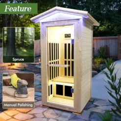 Daleyzay Infrared Home Sauna Box 1 Person Natural