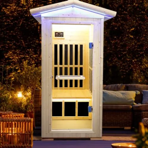 Daleyzay One Person Far Infrared Sauna Natural Finnish Spruce