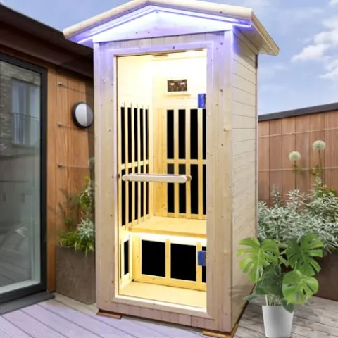 Daleyzay One Person Far Infrared Sauna Natural Finnish Spruce