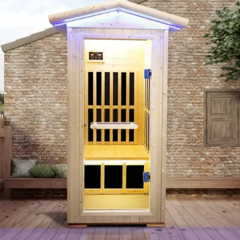 Daleyzay One Person Far Infrared Sauna Natural Finnish Spruce