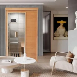 Daleyzay 1-Person Infrared Sauna Canadian Hemlock Natural