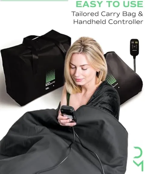 Deep Modality Professional Mineral Edition v1 Infrared Sauna Blanket – Home Sauna for Athletes – Portable Sauna – Far Infrared Sauna – 9 Level Heat Control