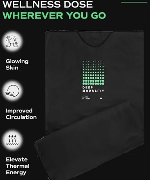 Deep Modality Professional Mineral Edition v1 Infrared Sauna Blanket – Home Sauna for Athletes – Portable Sauna – Far Infrared Sauna – 9 Level Heat Control