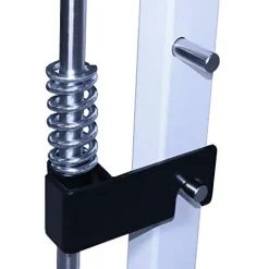 Deltech Fitness DF4900 Smith Machine with Linear Bearings, Weight Plate Storage, Pull-Up Bar, Squat Rack, Half Power Cage White and Black