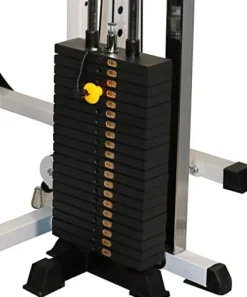 Deltech Fitness Squat Rack with LAT Attachment & 200lb Weight Stack