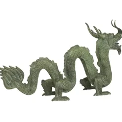 Design Toscano Asian Dragon of The Grand Temple Cast Bronze Garden Statue Green