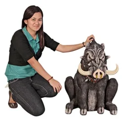 Design Toscano Bad Intentions Giant Warthog Garden Statue Full Color