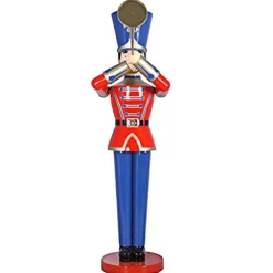 Design Toscano Giant 9 Foot Tall Nutcracker Ballet Trumpeting Toy Soldier Holiday Decor Statue Full Color