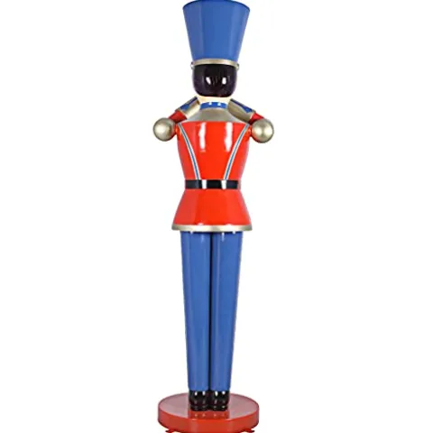Design Toscano Giant 9 Foot Tall Nutcracker Ballet Trumpeting Toy Soldier Holiday Decor Statue Full Color