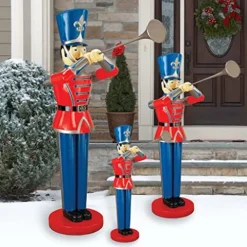 Design Toscano Giant 9 Foot Tall Nutcracker Ballet Trumpeting Toy Soldier Holiday Decor Statue Full Color