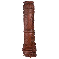 Design Toscano Grand Island Tiki Totem Statue Faux Woodtone Finish