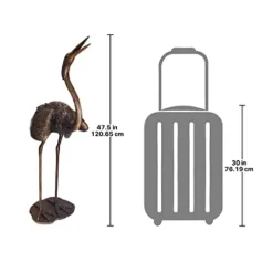 Design Toscano Grande Heron Head Low Cast Bronze Garden Statue Bronze