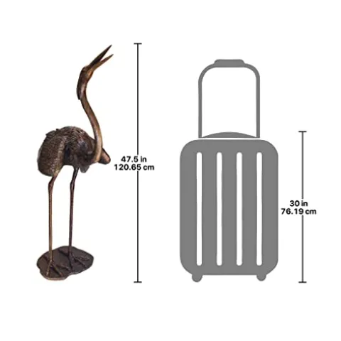 Design Toscano Grande Heron Head Low Cast Bronze Garden Statue Bronze