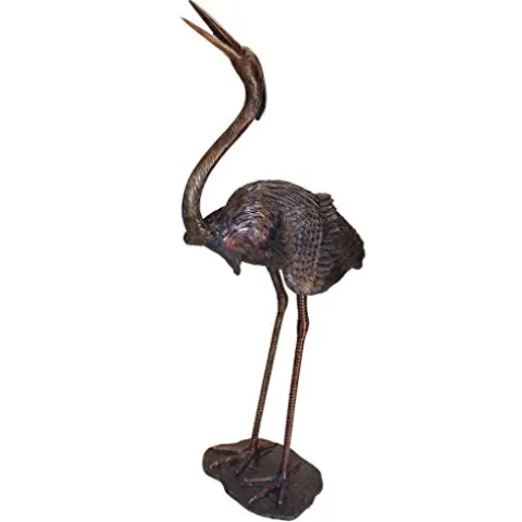Design Toscano Grande Heron Head Low Cast Bronze Garden Statue Bronze