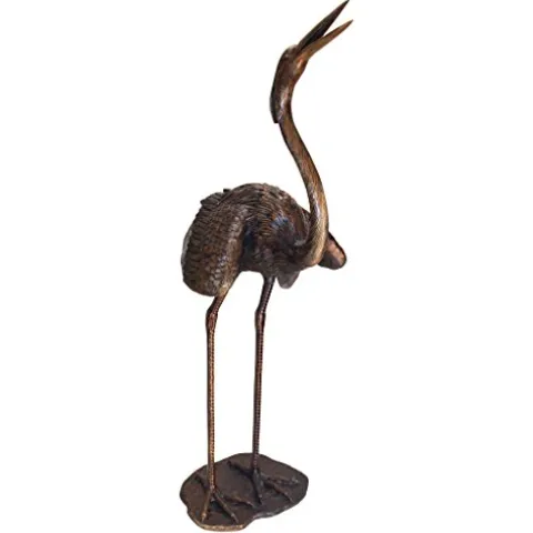 Design Toscano Grande Heron Head Low Cast Bronze Garden Statue Bronze