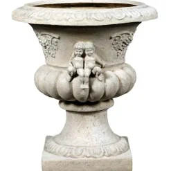 Design Toscano Grape Harvest Cherub Architectural Garden Urn Roman Stone