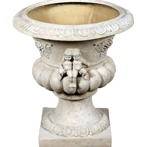 Design Toscano Grape Harvest Cherub Architectural Garden Urn Roman Stone