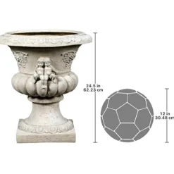 Design Toscano Grape Harvest Cherub Architectural Garden Urn Roman Stone