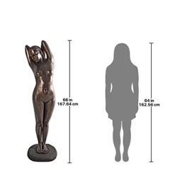 Design Toscano Harmonia Greek Patroness Garden Statue Life-Size 66″ Bronze